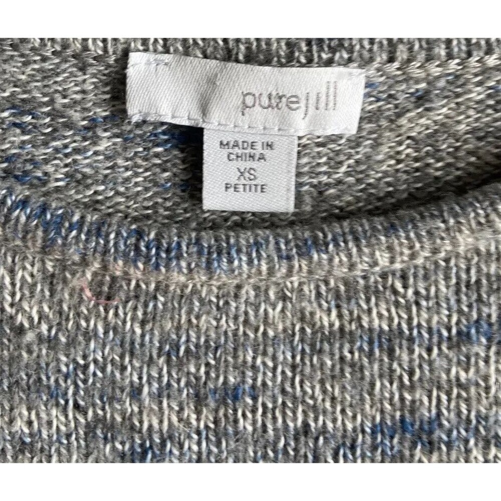 Womens Marled Asymmetrical Cashmere Blend Tunic Sweater Size XS Petite Luxury - Picture 7 of 12